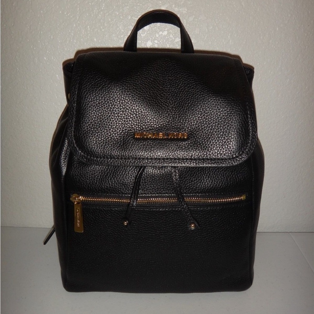 Michael Kors Rachel LG Leather Flap Backpack Handbag MK Purse Bag
